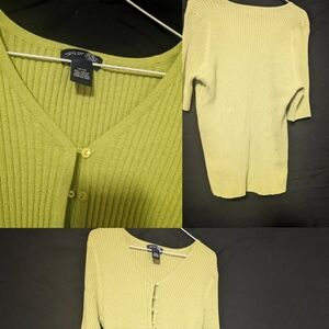 St. John's Bay Ribbed Cardigan - Light Green